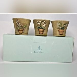 NIB Partylite Terrace Blossom Trio